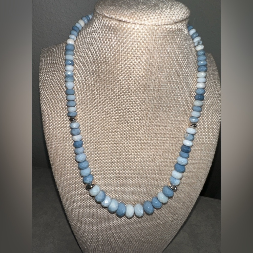 Blue Opal Bead with sterling silver accents Necklace by Jay King - Picture 4 of 13